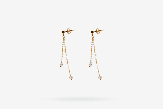 Boucle d'oreilles pendantes avec perles de culture | Ghjù