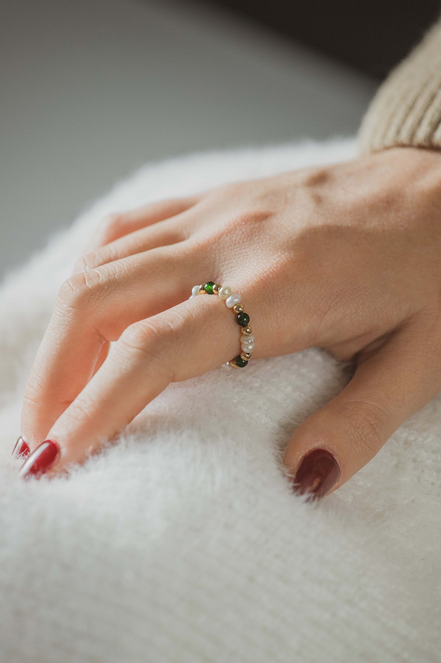 Bague souple pierres semi-précieuses | Aurora
