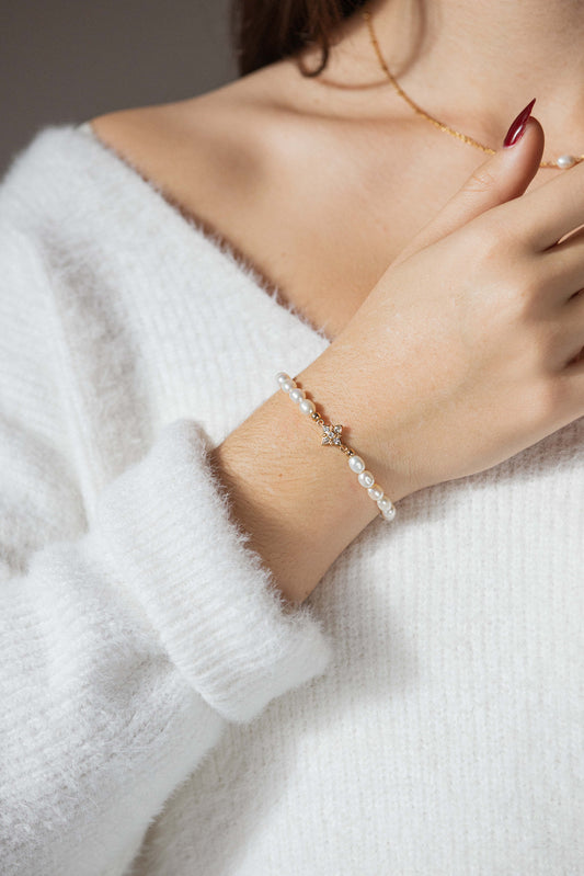 Bracelet souple en perles d'eau douce | Bella